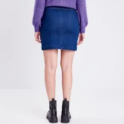 Vib's Jupe Ajustée En Jean Denim Stone Femme -Robe Boutique jupe ajustee en jean denim stone femme b 36125292910360242