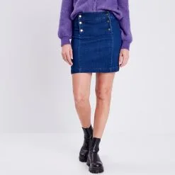 Vib's Jupe Ajustée En Jean Denim Stone Femme