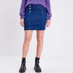 Robe Boutique -Robe Boutique jupe ajustee en jean denim stone femme fp 36125292910360242