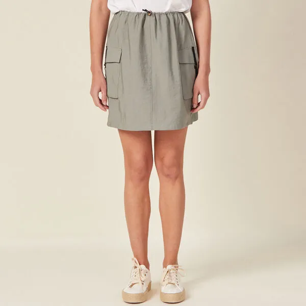 Vib's Jupe Battle Taille élastiquée Vert Kaki Femme 4 Vib's Jupe Battle Taille élastiquée Vert Kaki Femme – Image 2