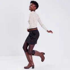 Vib's Jupe Chino Ceinturée Noir Femme 13 Vib's Jupe Chino Ceinturée Noir Femme -Robe Boutique jupe chino ceinturee noir femme si 36125382220471001