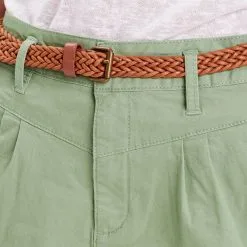 Vib's Jupe Chino Ceinturée Vert Femme -Robe Boutique jupe chino ceinturee vert femme d1 36125382220474416
