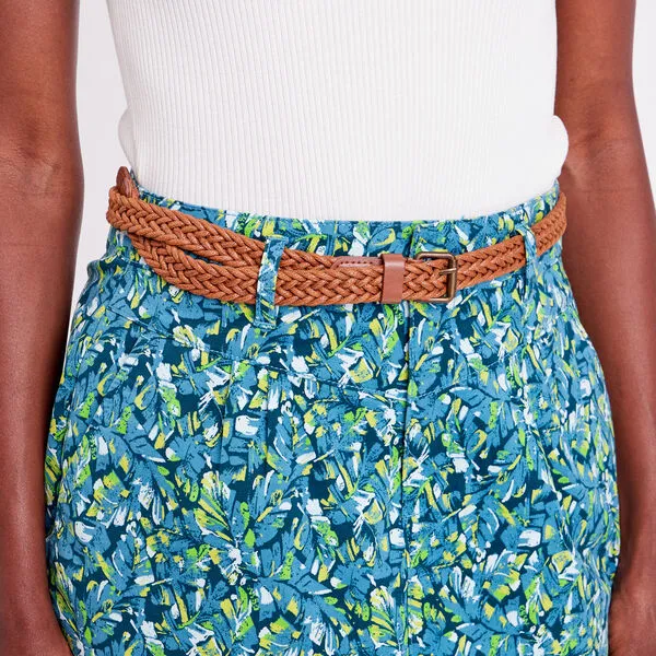 Vib's Jupe Chino Droite Ceinturée Bleu Femme 6 Vib's Jupe Chino Droite Ceinturée Bleu Femme – Image 4