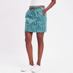 Vib's Jupe Chino Droite Ceinturée Bleu Femme