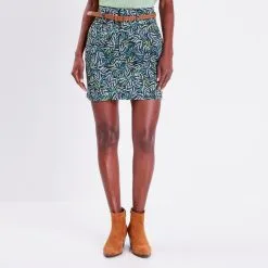 Robe Boutique -Robe Boutique jupe chino droite ceinturee noir femme fp 36125392220365198