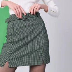 Vib's Jupe City Droite Ceinturée Noir Femme