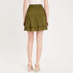 Vib's Jupe Courte évasée Vert Foncé Femme 10 Vib's Jupe Courte évasée Vert Foncé Femme -Robe Boutique jupe courte evasee vert fonce femme b 36125312250292020