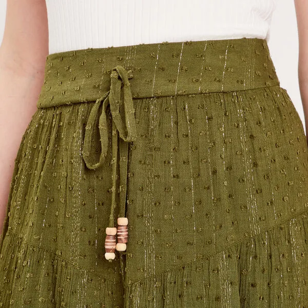 Vib's Jupe Courte évasée Vert Foncé Femme 6 Vib's Jupe Courte évasée Vert Foncé Femme – Image 4