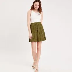 Vib's Jupe Courte évasée Vert Foncé Femme 13 Vib's Jupe Courte évasée Vert Foncé Femme -Robe Boutique jupe courte evasee vert fonce femme si 36125312250292020