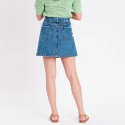 Vib's Jupe Denim Boutonnée Denim Stone Femme -Robe Boutique jupe denim boutonnee denim stone femme b 36125312220370403