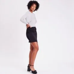 Vib's Jupe Droite Avec Anneau Noir Femme -Robe Boutique jupe droite avec anneau noir femme si 36125312240101001