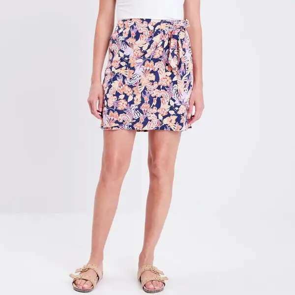 Vib's Jupe Droite Avec Noeud Multicolore Femme 4 Vib's Jupe Droite Avec Noeud Multicolore Femme – Image 2