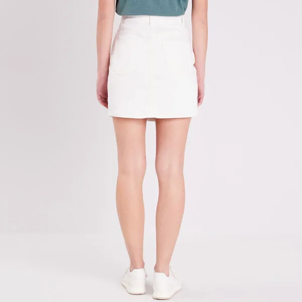Vib's Jupe Droite Boutonnée Ecru Femme 5 Vib's Jupe Droite Boutonnée Ecru Femme – Image 3