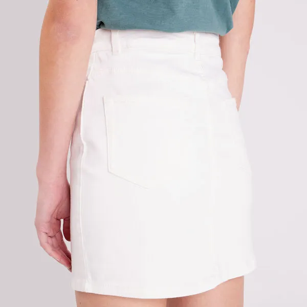 Vib's Jupe Droite Boutonnée Ecru Femme 7 Vib's Jupe Droite Boutonnée Ecru Femme – Image 5