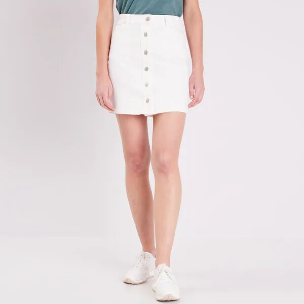 Vib's Jupe Droite Boutonnée Ecru Femme 4 Vib's Jupe Droite Boutonnée Ecru Femme – Image 2