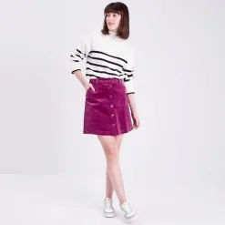 Vib's Jupe Droite Boutonnée Velours Prune Femme 13 Vib's Jupe Droite Boutonnée Velours Prune Femme -Robe Boutique jupe droite boutonnee velours prune femme si 36125392220610357