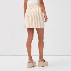 Vib's Jupe Droite Ceinturée Blanc Femme -Robe Boutique jupe droite ceinturee blanc femme b 36125342220353184