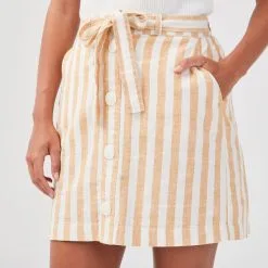 Vib's Jupe Droite Ceinturée Blanc Femme -Robe Boutique jupe droite ceinturee blanc femme d1 36125342220353184