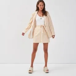 Vib's Jupe Droite Ceinturée Blanc Femme