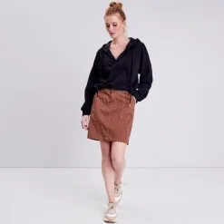 Vib's Jupe Droite Ceinturée Camel Femme -Robe Boutique jupe droite ceinturee camel femme si 36125292910353686