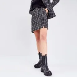 Vib's Jupe Droite Ceinturée Noir Femme