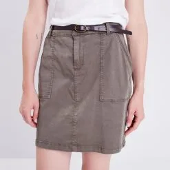 Vib's Jupe Droite Ceinturée Vert Kaki Femme -Robe Boutique jupe droite ceinturee vert kaki femme d1 36125292910350746