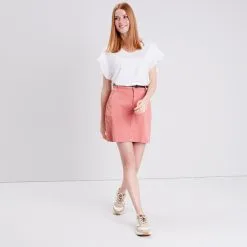 Vib's Jupe Droite éco-responsable Rose Poudrée Femme -Robe Boutique jupe droite eco responsable rose poudre femme si 36125282910453529