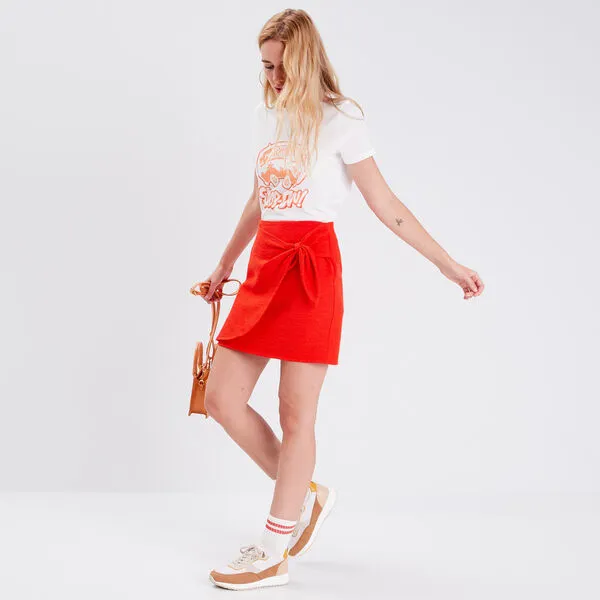 Vib's Jupe Droite Effet Portefeuille Orange Femme 8 Vib's Jupe Droite Effet Portefeuille Orange Femme – Image 6