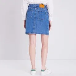 Vib's Jupe Droite En Jean Denim Used Femme -Robe Boutique jupe droite en jean denim used femme b 36125282910500243