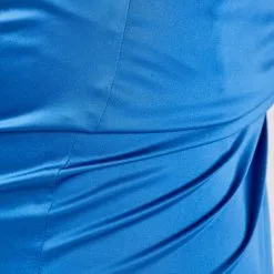 Vib's Jupe Droite Satinée Drapée Bleu Femme 12 Vib's Jupe Droite Satinée Drapée Bleu Femme -Robe Boutique jupe droite satinee drapee bleu femme d3 36125382220514822