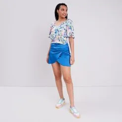 Vib's Jupe Droite Satinée Drapée Bleu Femme 13 Vib's Jupe Droite Satinée Drapée Bleu Femme -Robe Boutique jupe droite satinee drapee bleu femme si 36125382220514822