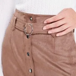 Vib's Jupe Droite Suédine Taupe Femme 11 Vib's Jupe Droite Suédine Taupe Femme -Robe Boutique jupe droite suedine taupe femme d1 36125392220424729