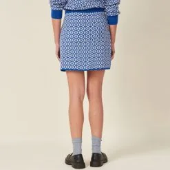 Vib's Jupe Droite Tricotée Bleu Femme -Robe Boutique jupe droite tricotee bleu femme b 36125212910824115