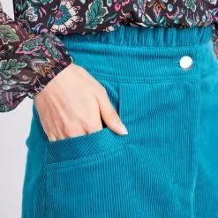 Vib's Jupe Droite Velours Vert émeraude Femme -Robe Boutique jupe droite velours vert meraude femme d1 36125312220362517