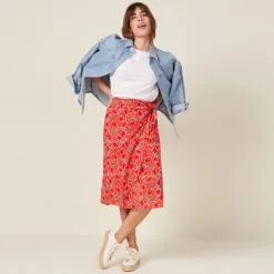 Vib's Jupe éco-responsable Orange Femme -Robe Boutique jupe eco responsable orange femme si 36125212920123977