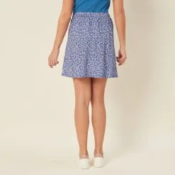 Vib's Jupe évasée Fluide Bleu Femme -Robe Boutique jupe evasee fluide bleu femme b 36125212910743962