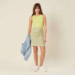 Vib's Jupe évasée Fluide Jaune Fluo Femme -Robe Boutique jupe evasee fluide jaune fluo femme si 36125212910743960