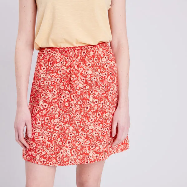 Vib's Jupe évasée Fluide Orange Foncé Femme 4 Vib's Jupe évasée Fluide Orange Foncé Femme – Image 2