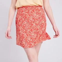 Vib's Jupe évasée Fluide Orange Foncé Femme 12 Vib's Jupe évasée Fluide Orange Foncé Femme -Robe Boutique jupe evasee fluide orange fonc femme si 36125252910793696