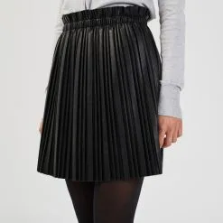 Vib's Jupe évasée Plissée Noir Femme -Robe Boutique jupe evasee plissee noir femme d1 36125352250281001