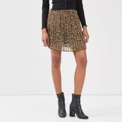 Vib's Jupe évasée Plissée Noir Femme -Robe Boutique jupe evasee plissee noir femme d1 36125362250424055