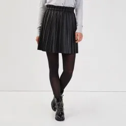 Vib's Jupe évasée Plissée Noir Femme