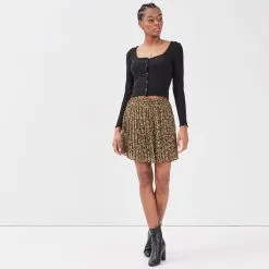 Vib's Jupe évasée Plissée Noir Femme -Robe Boutique jupe evasee plissee noir femme si 36125362250424055