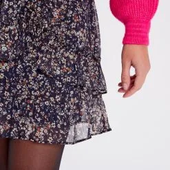 Vib's Jupe évasée Volantée Bleu Marine Femme 11 Vib's Jupe évasée Volantée Bleu Marine Femme -Robe Boutique jupe evasee volantee bleu marine femme d1 36125292910493758