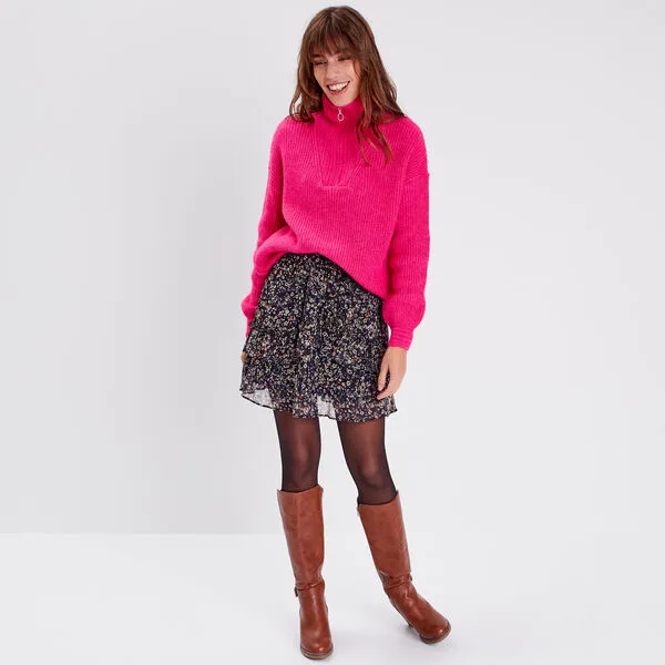 Vib's Jupe évasée Volantée Bleu Marine Femme 8 Vib's Jupe évasée Volantée Bleu Marine Femme – Image 6