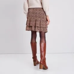 Vib's Jupe évasée Volantée Jaune Foncé Femme -Robe Boutique jupe evasee volantee jaune fonc femme b 36125282910473595