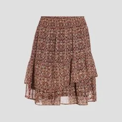 Vib's Jupe évasée Volantée Jaune Foncé Femme -Robe Boutique jupe evasee volantee jaune fonc femme fg 36125282910473595