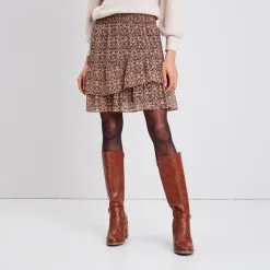 Vib's Jupe évasée Volantée Jaune Foncé Femme -Robe Boutique jupe evasee volantee jaune fonc femme fp 36125282910473595