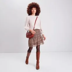 Vib's Jupe évasée Volantée Jaune Foncé Femme -Robe Boutique jupe evasee volantee jaune fonc femme si 36125282910473595