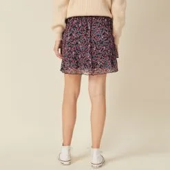 Vib's Jupe évasée Volantée Noir Femme 10 Vib's Jupe évasée Volantée Noir Femme -Robe Boutique jupe evasee volantee noir femme b 36125292910494012